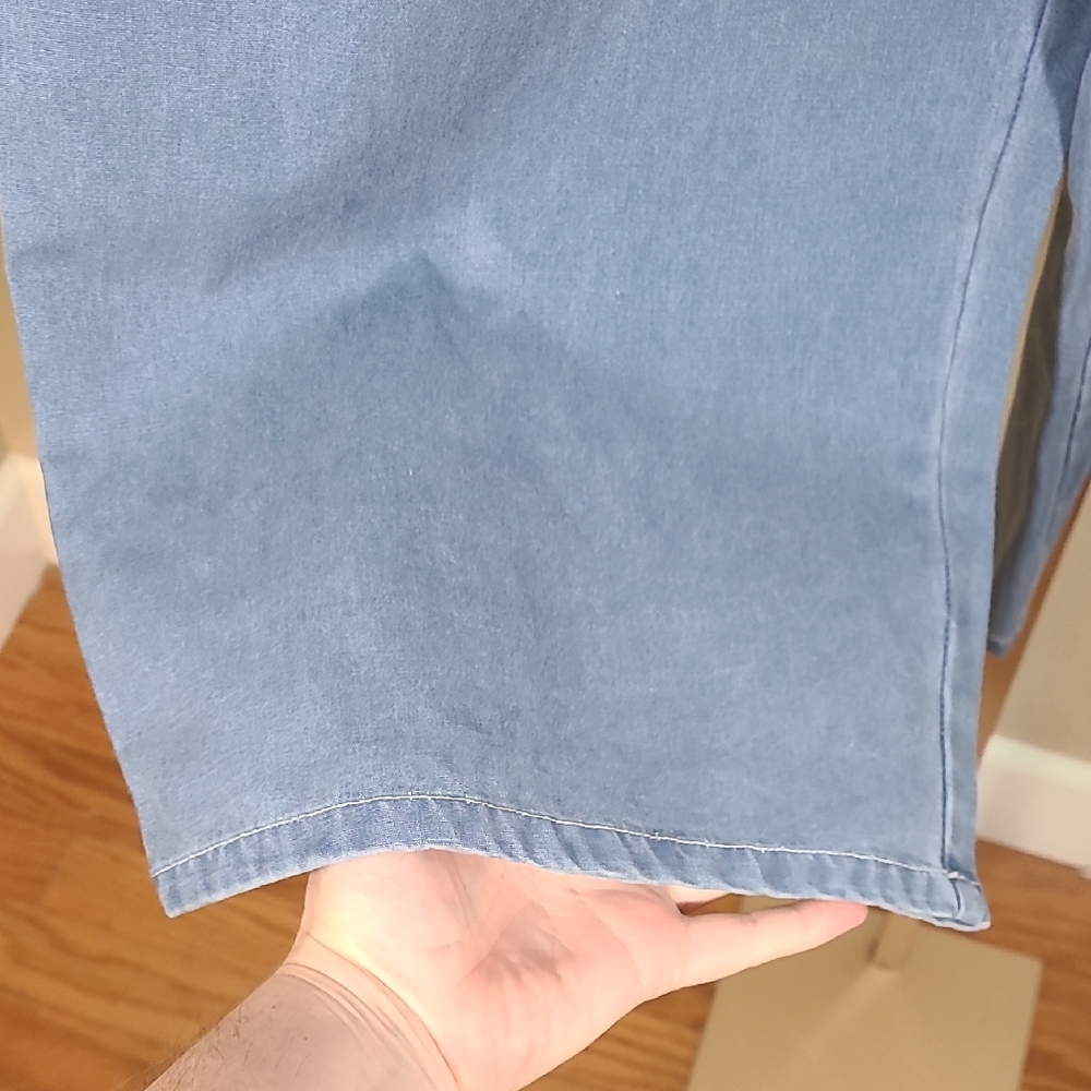 Shaver Lake Women's Light Blue Cropped Jeans Elastic Waist 100% Cotton 24W - Picture 7 of 10